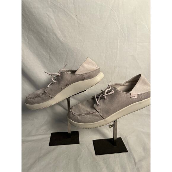 Chaco Women’s Canvas Lace-Up Casual Shoes Gray Comfort Walking Size 10.5 - Picture 3 of 7